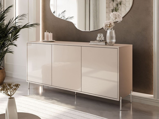 Commode sur pieds en métal pour le salon Vivance Cachemire brillant