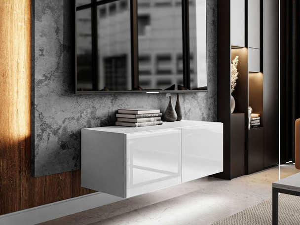 Meuble TV Rangement Nodoo Blanc