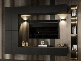 Meuble mural suspendu pour le salon Sorelle Noir