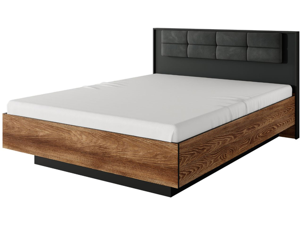 Lit en bois avec rangement 160x200 Montreal Marron, Noir