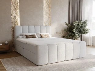 Lit Boxspring avec Coffre de Rangement 200x200 Cloud Gris