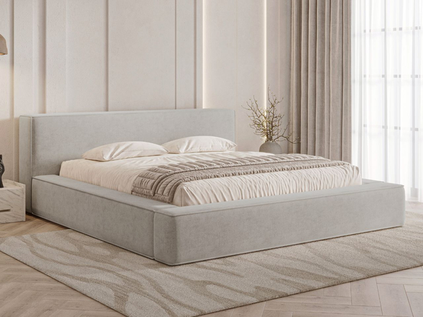 Lit Coffre rembourré avec sommier relevable 120x200 Mali Gris