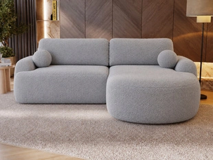 Canapé d'Angle Droit Convertible avec Coffre Aurio Gris