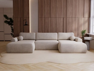 Canapé Panoramique Convertible avec Coffre Savana Beige