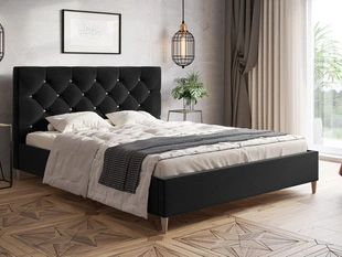 Łóżko tapicerowane ze stelażem 120x200 Tril Czarne