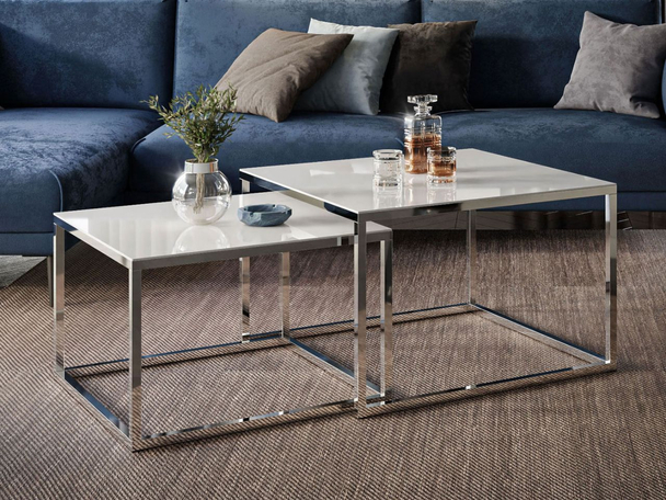 Tables Basses Gigognes Asumi Blanc 39x45