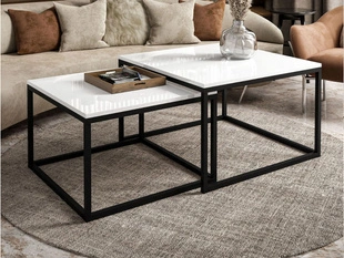 Tables Basses Gigognes Asumi Brillant blanc 40x46