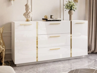 Buffet à Tiroirs Lunelie Brillant blanc