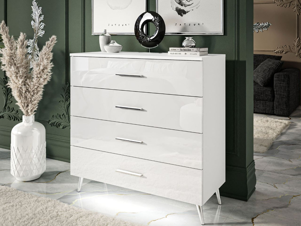 Commode de Rangement avec éclairage LED Nuveo Blanc