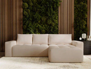 Canapé d'Angle Droite Convertible avec Coffre Portland Beige