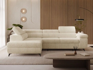 Canapé d'angle gauche convertible avec coffre Argon Beige