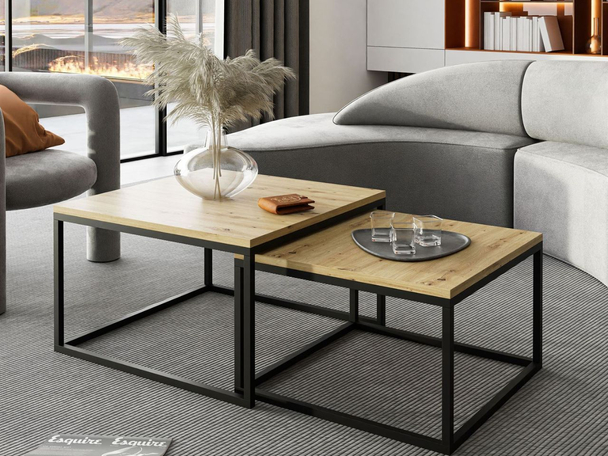 Tables Basses Gigognes Asumi Chêne Artisan 36x42