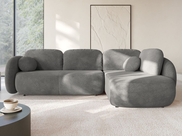 Canapé d'Angle Droite Convertible avec Coffre Carino Gris