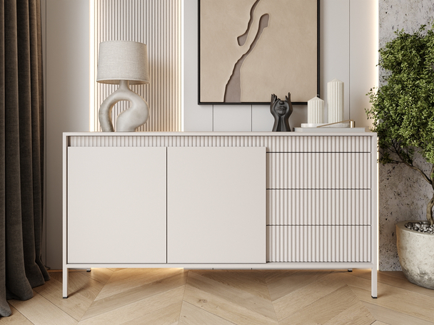 Buffet avec Portes et Tiroirs 153 cm Sorano Beige
