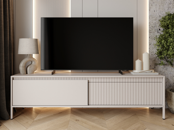 Meuble TV avec Portes 187 cm Sorano Beige