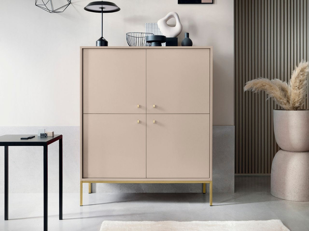Buffet avec Portes sur Pieds Dorés Amor Beige Sable