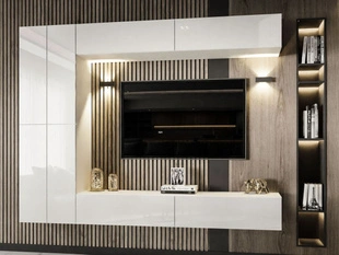 Meuble mural suspendu pour le salon Sorelle Blanc