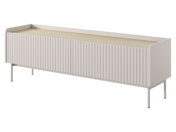 Meuble TV Rangement 153 cm Abios Beige, Chêne Scandi