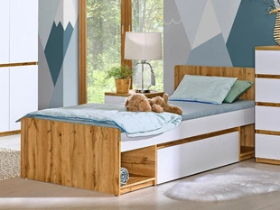 Lit simple Arcadia Marron, Blanc