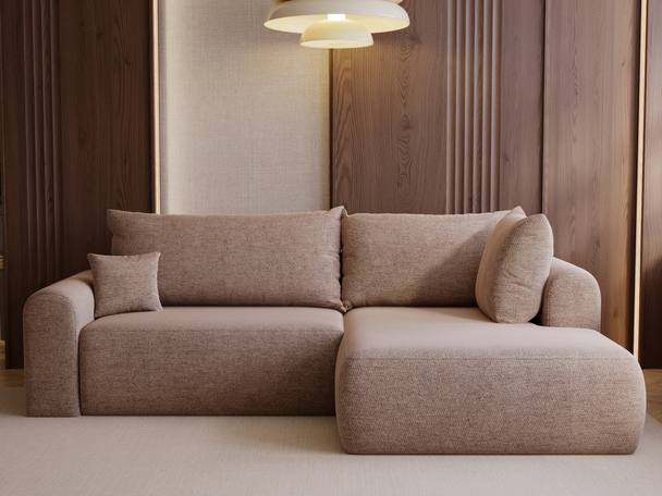 Canapé d'Angle Convertible avec Coffre Savana Bis Beige foncé