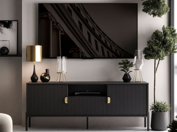Meuble TV Rangement Orlean Noir mat