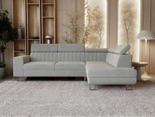 Canapé d'Angle Droite Convertible avec Coffre Berona Gris