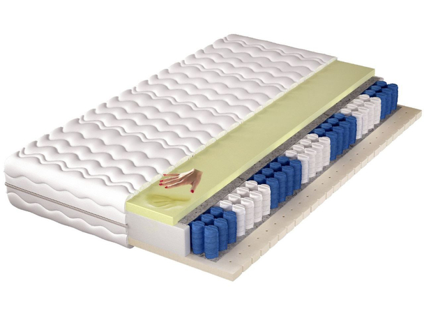 Matelas à ressorts ensachés avec mousse à mémoire de forme et latex Lusaro 140x200