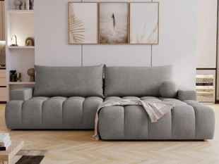 Canapé d'Angle Droite Convertible avec Coffre Havi Gris