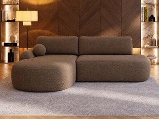Canapé d'Angle Gauche Convertible avec Coffre Aurio O Marron