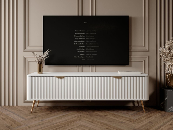 Meuble TV Rangement 163 cm Latina Blanc