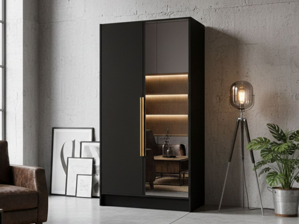 Armoire avec Miroir Lucca Noir