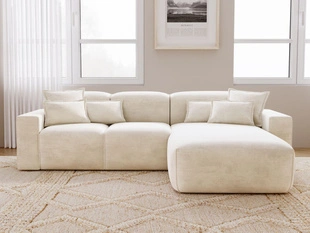 Canapé d'Angle Droite Leni Beige