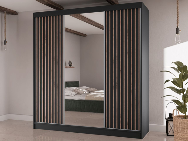 Armoire Portes Coulissantes Lucena Noir