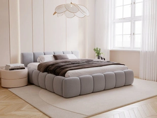 Lit Coffre rembourré avec sommier relevable 180x200 Cloud Low Gris