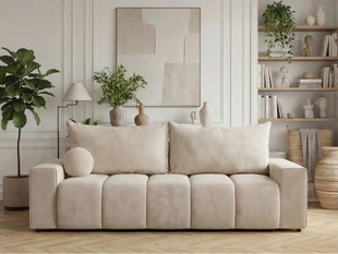 Canapé Droit Convertible avec Coffre Miro Beige