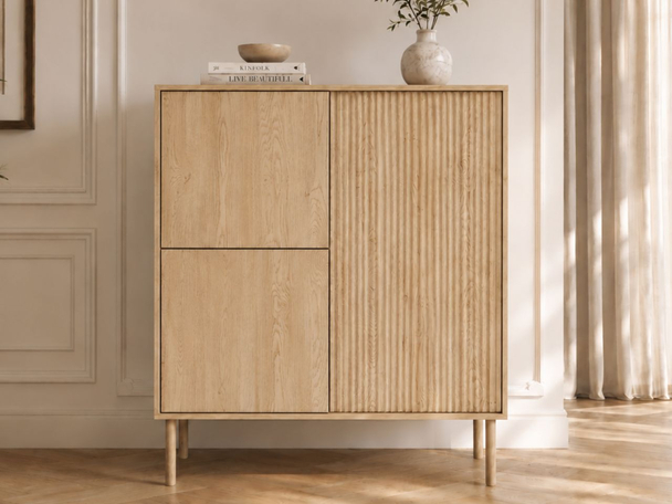 Commode haute à trois portes Gradimento Chêne Cremona