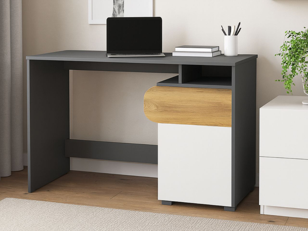 Bureau pour adolescent Casa Chêne de Nash, blanc, gris