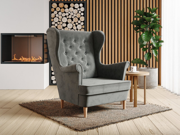 Fauteuil sur pieds Oslo II Gris