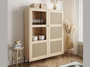 Moderne Vitrine sur pied de style bohème Bellance Marron