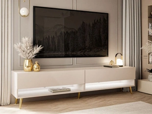 Meuble TV pour salon 180 cm avec pieds en métal Aurelie Cachemire mat