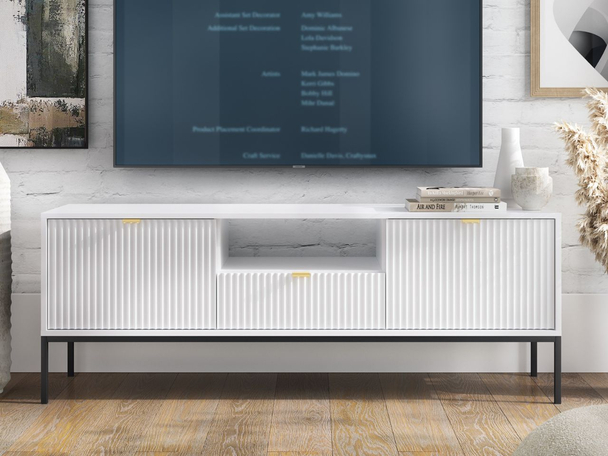 Meuble TV Rangement Amber blanc