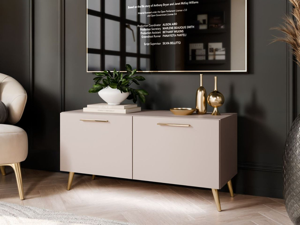 Meuble TV Rangement avec éclairage LED Noaé Cachemire