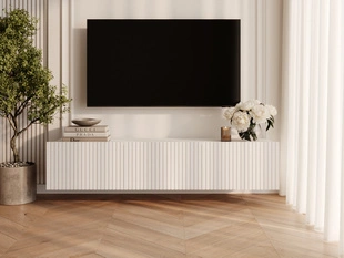 Meuble TV avec portes 150 cm Kioto Blanc mat