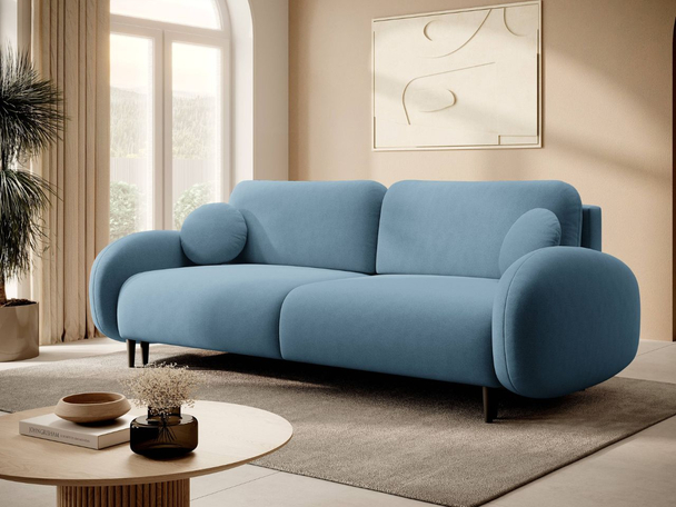 Canapé convertible et rangement pour la literie Alta Bleu