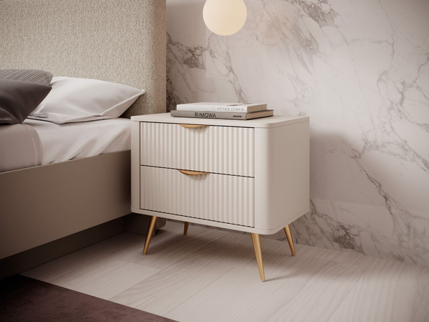 Table de chevet avec tiroirs Latina Beige