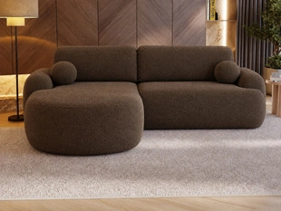 Canapé d'Angle Gauche Convertible avec Coffre Aurio Marron