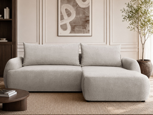 Canapé d'Angle Convertible avec Coffre Levio Beige