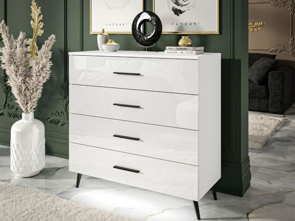 Commode de Rangement avec éclairage LED Nuveo Blanc