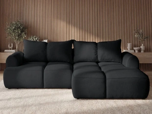 Canapé d'Angle Droite Convertible avec Coffre Boono Noir
