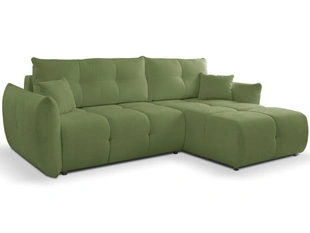 Canapé d'Angle Convertible avec Coffre Réversible Bene Vert